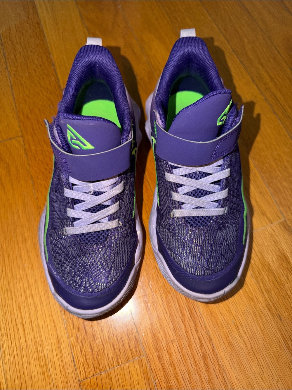 Nike Giannis Kids Athletic Sneakers in Purple with Lime Accents